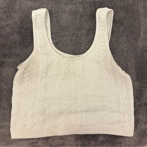 Buckle Cream Textured Knit Tank Camisole